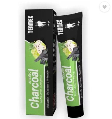 Teamex Activated Charcoal Noni Extract Toothpaste નોની એક્સટ્રેક્ટ ટૂથપેસ્ટ