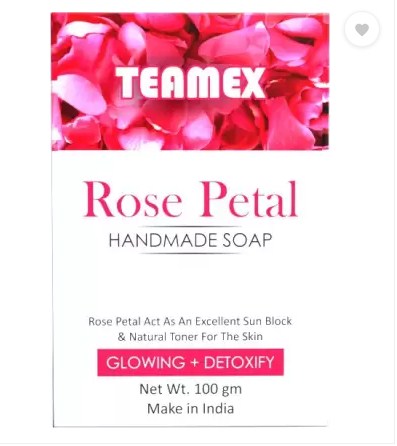 Teamex Rose Petal Handmade Soap રોઝ પેટલ હેન્ડમેડ સોપ