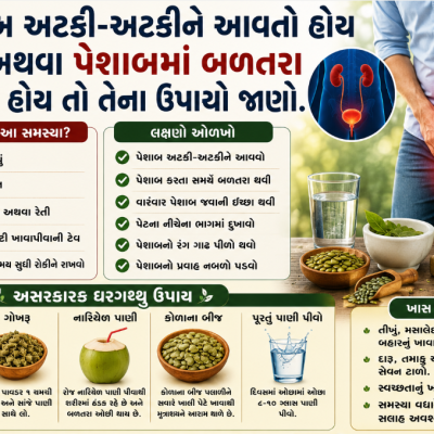 પેશાબ અટકી-અટકીને આવતો હોય અથવા પેશાબમાં બળતરા થતી હોય તો તેના ઉપાયો જાણો.